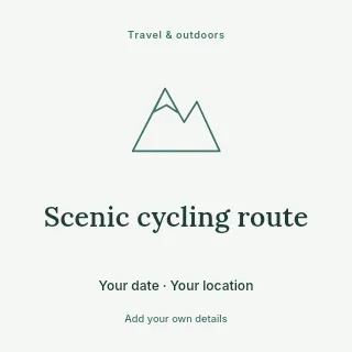 Scenic cycling route social media post template · Illustrated folio