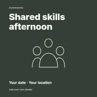 Shared skills afternoon social media post template · Fine-line cover