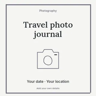 Travel photo journal social media post template · Framed editorial