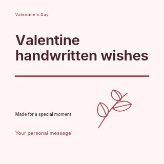 Valentine handwritten wishes social media post template · Typography & ornament