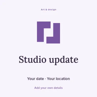 Studio Update social media post template · Illustrated folio