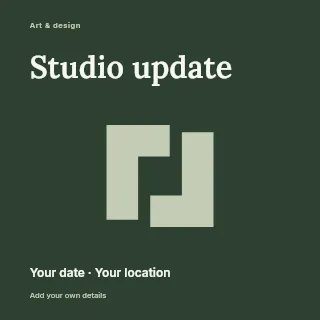 Studio Update social media post template · Fine-line cover