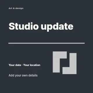 Studio Update social media post template · Typography & ornament