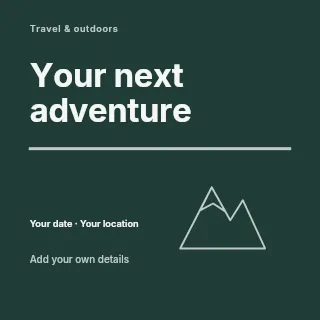 Your Next Adventure social media post template · Typography & ornament