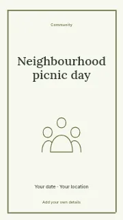 Neighbourhood picnic day instagram story template · Framed editorial