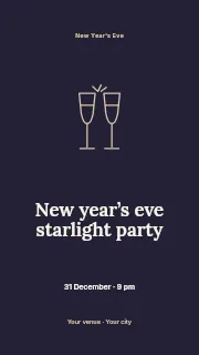 New Year’s Eve starlight party instagram story template · Illustrated folio