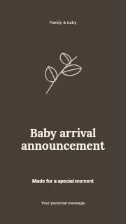Baby arrival announcement instagram story template · Illustrated folio