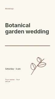 Botanical garden wedding instagram story template · Typography & ornament