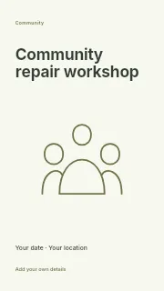 Community repair workshop instagram story template · Fine-line cover