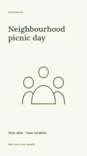 Neighbourhood picnic day instagram story template · Fine-line cover