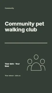 Community pet walking club instagram story template · Typography & ornament