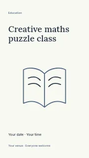 Creative maths puzzle class instagram story template · Fine-line cover
