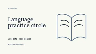 Language practice circle youtube thumbnail template · Horizontal photo dialogue
