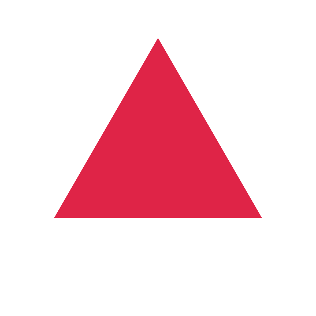 A mathematically regular 3-sided polygon with equally spaced vertices.