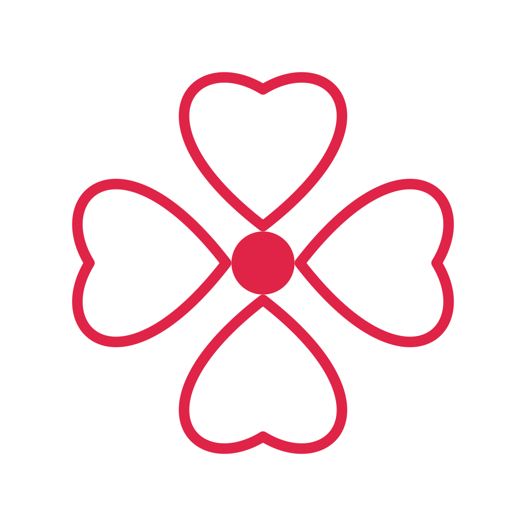 A radial flower has 4 open petals arranged around a circular centre.