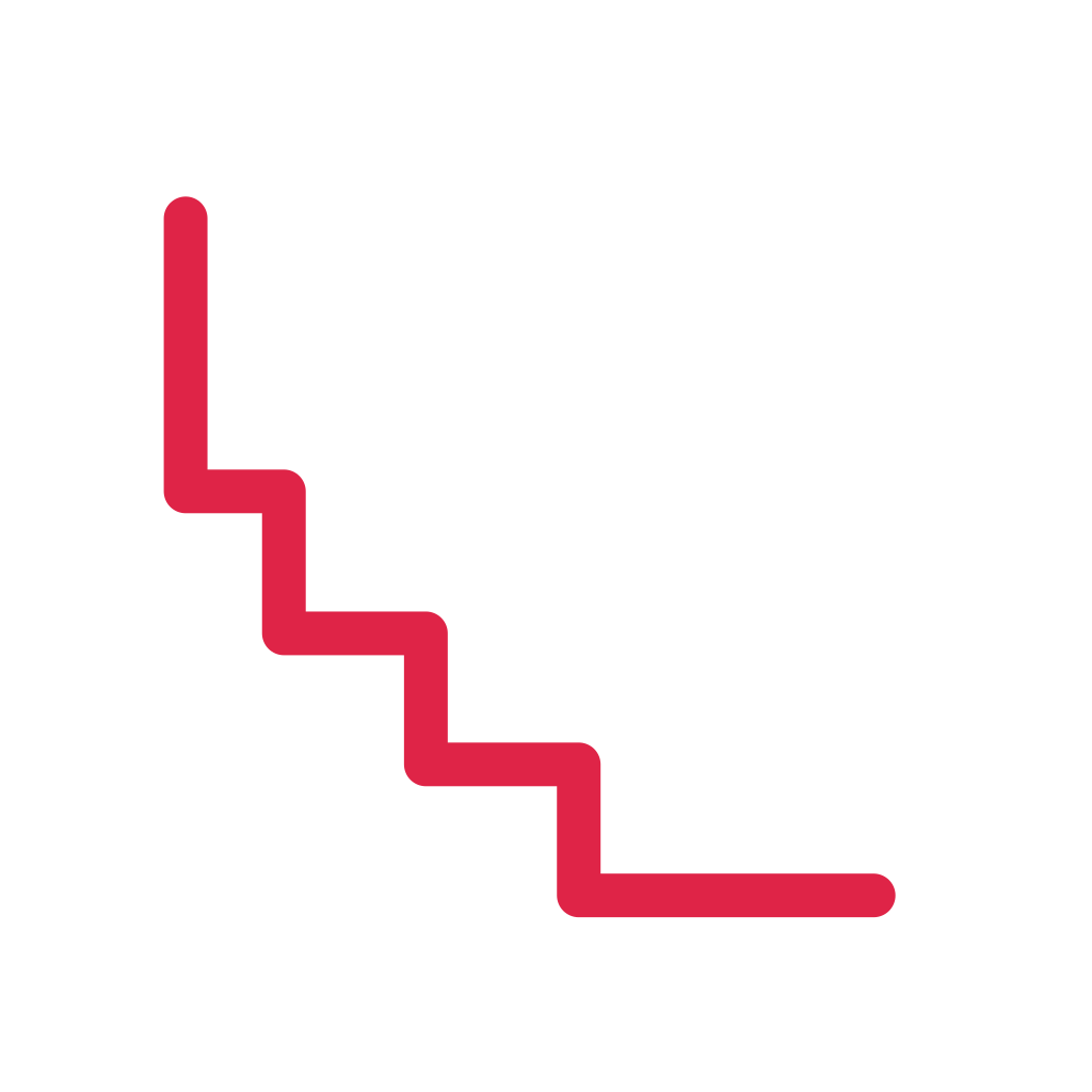 A stepped corner ornament opens towards the centre from the bottom left corner.