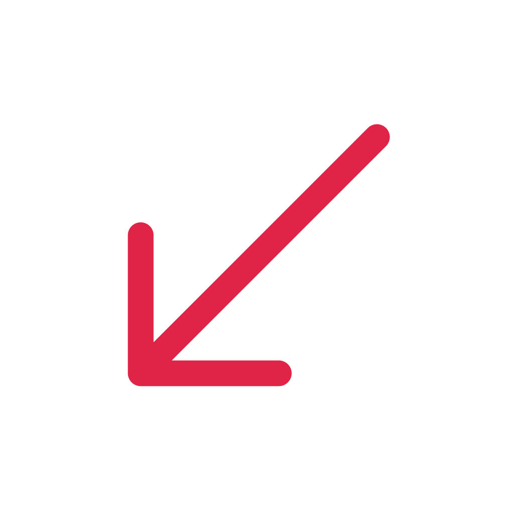 A straight arrow points down left with open space around its edges.