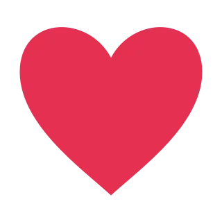 A solid red heart with two rounded lobes and a pointed base.