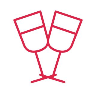 Two toasting glasses.