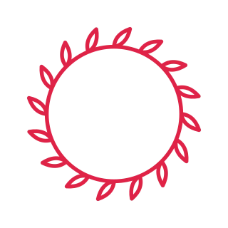 16 leaf clockwise wreath.