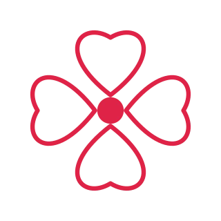 A radial flower has 4 open petals arranged around a circular centre.