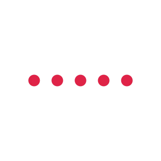 A horizontal divider repeats 5 dots motifs in an evenly spaced row.