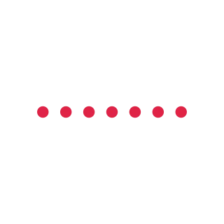 A horizontal divider repeats 7 dots motifs in an evenly spaced row.