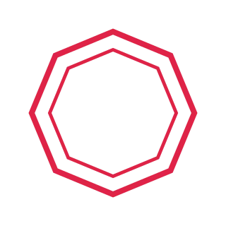 A 8 sided geometric frame uses two nested outlines.