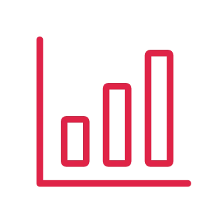 Three ascending bars sit inside a clean open chart axis.