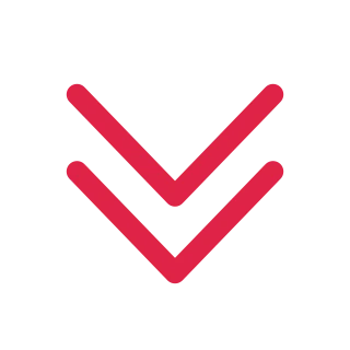 A chevron arrow points down with open space around its edges.