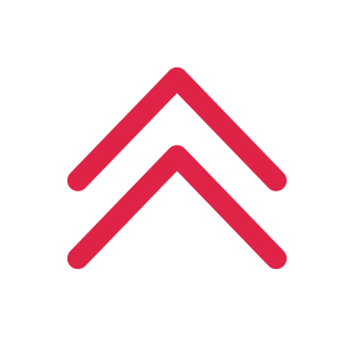 A chevron arrow points up with open space around its edges.