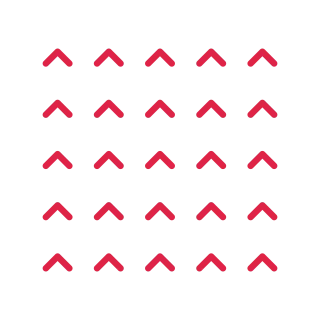 A 5 by 5 arrangement of chevron grid marks leaves transparent space between the motifs.
