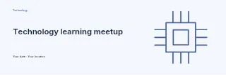 Technology learning meetup banner template · Horizontal photo dialogue