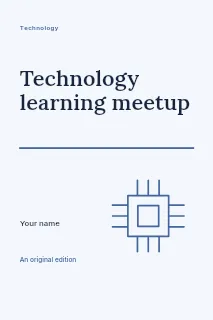 Technology learning meetup book cover template · Typography & ornament