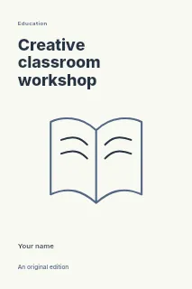 Creative classroom workshop book cover template · Fine-line cover