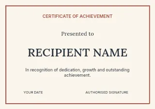 Creative Achievement certificate template · Structured certificates