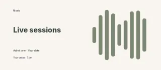 Autumn Live Sessions event ticket template · Stencil