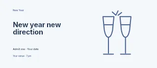 New Year new direction event ticket template · Horizontal photo dialogue