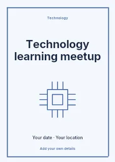 Technology learning meetup flyer template · Framed editorial