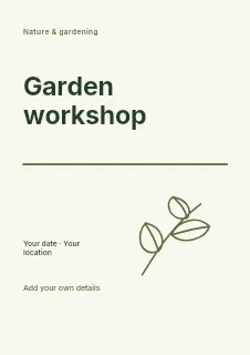 Autumn Garden Workshop flyer template · Typography & ornament