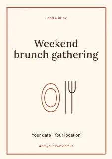 Weekend brunch gathering flyer template · Framed editorial