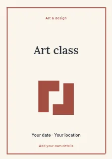 Spring Art Class flyer template · Framed editorial