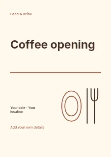 Spring Coffee Opening flyer template · Typography & ornament
