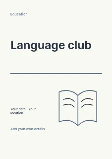 Spring Language Club flyer template · Typography & ornament