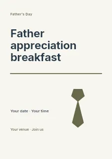 Father appreciation breakfast flyer template · Typography & ornament