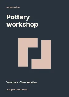 Weekend Pottery Workshop flyer template · Fine-line cover