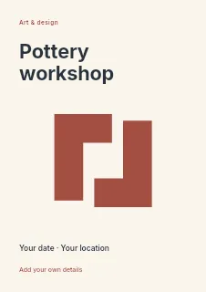 Winter Pottery Workshop flyer template · Fine-line cover