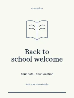 Back to school welcome greeting card template · Botanical invitation