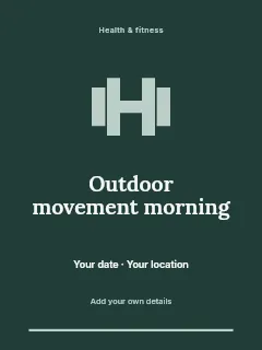 Outdoor movement morning greeting card template · Botanical invitation