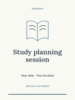 Study planning session invitation template · Botanical invitation